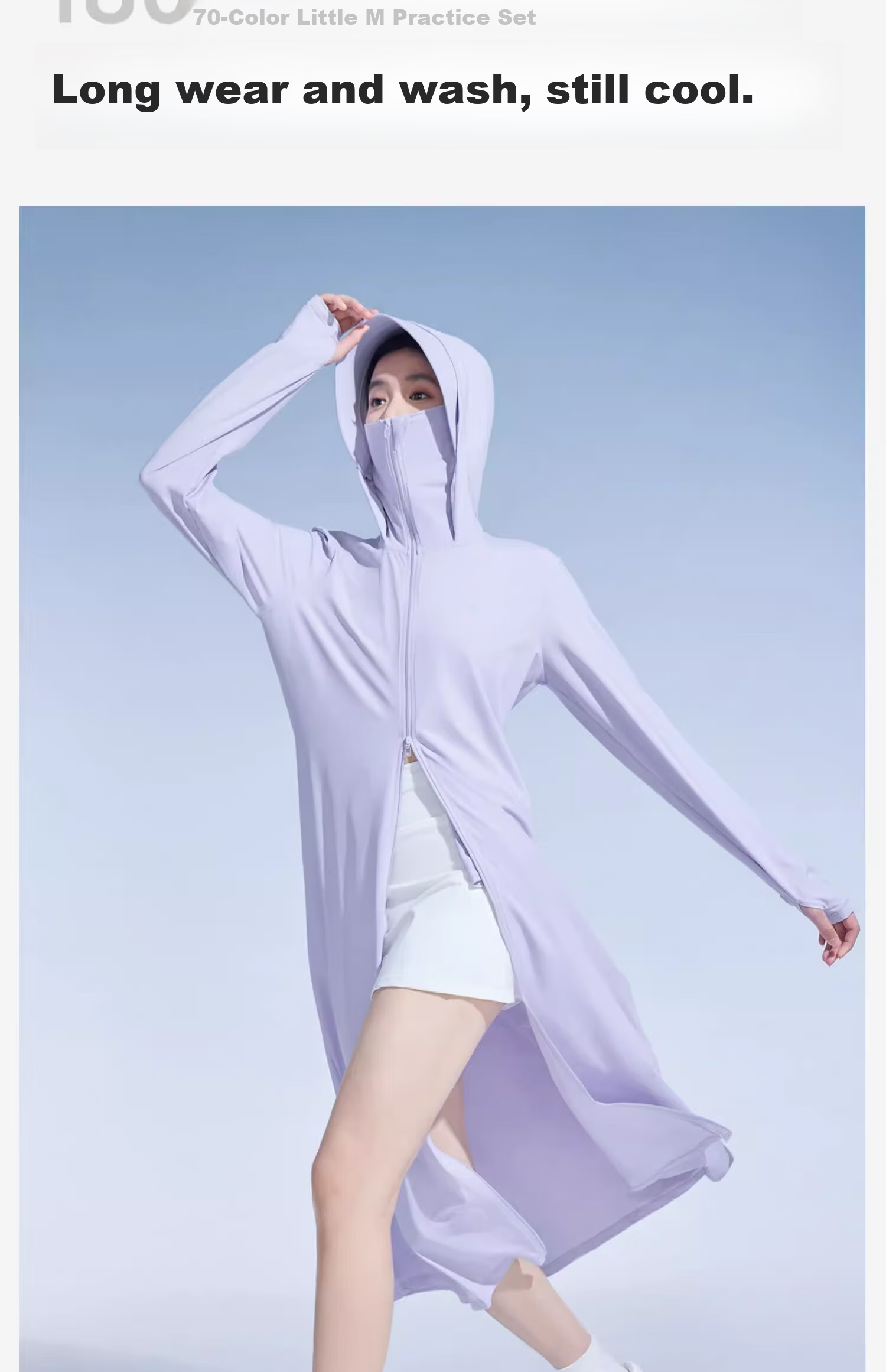 Moxun [Zhao Lusi Same Style] Long Sun Protection Jacket for Women UV Protection Breathable Full-Length Coat Robe Windbreaker 6
