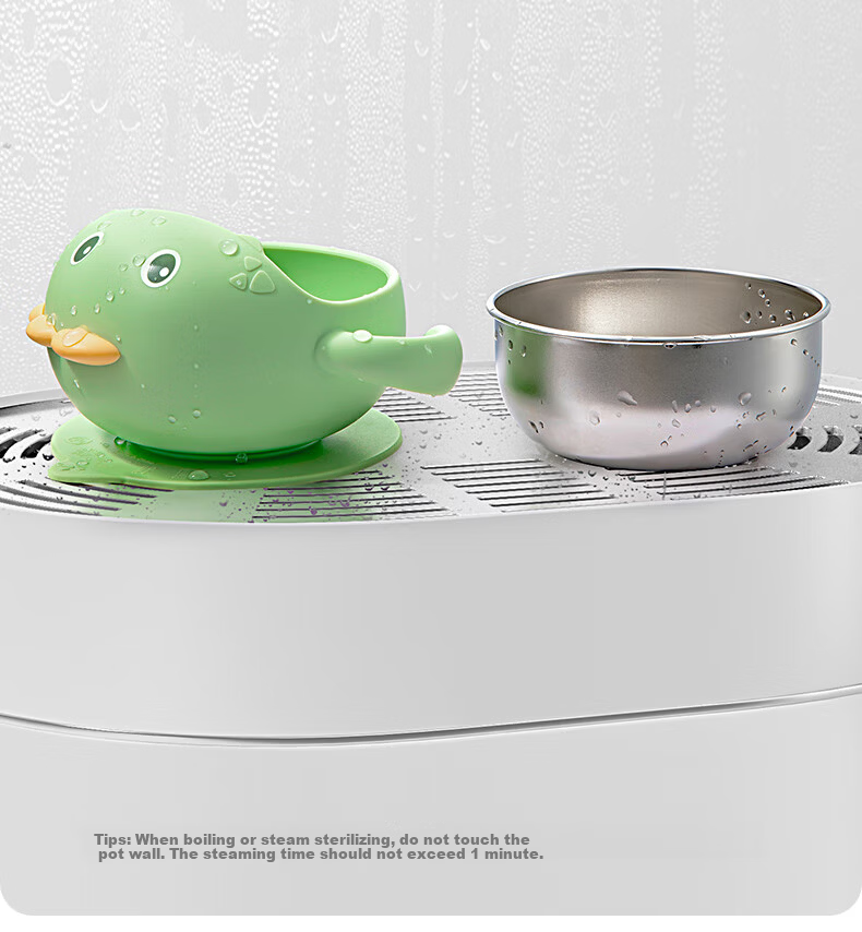 Betis Baby Feeding Bowl Infant Food Tool Children's Tableware Stainless Steel Silicone Suction Bowl Cheese White 21