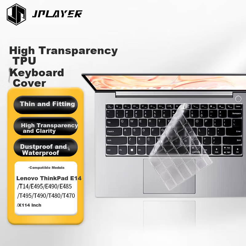 JPLAYER Keyboard Protector Film for Lenovo ThinkPad E495/E490/E485/T495/T490/T480/T470 14-inch Laptop