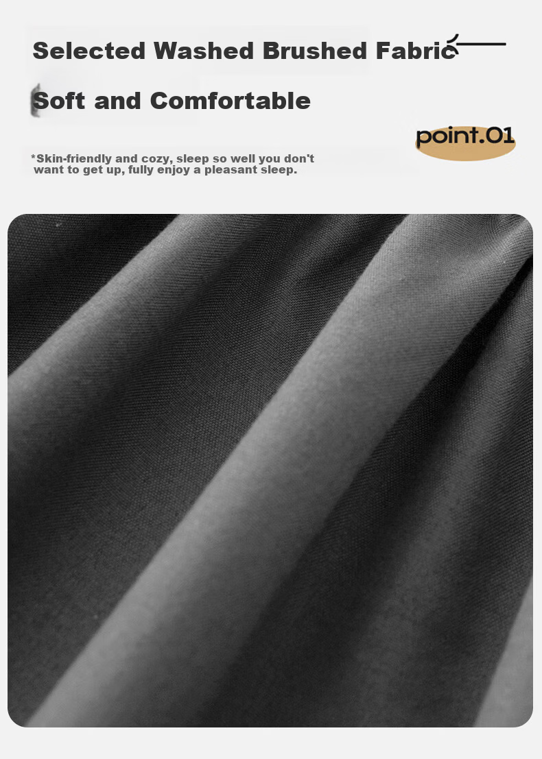 Aiwei Class A Washed Cotton Student Bed Fitted Sheet Single Non-Slip Dustproof for 1.2m Bed Dark Gray 5