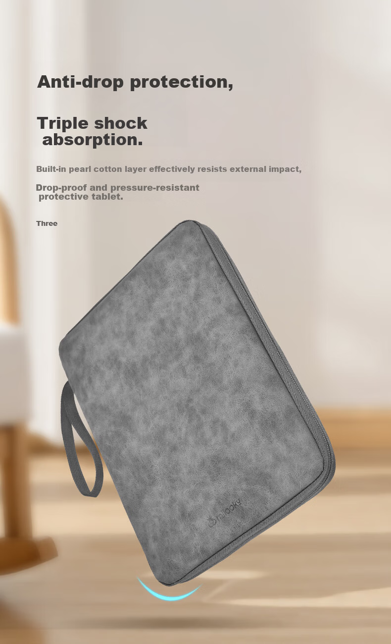 DiyiGongfang IPad Storage Case, 9/11 Inch Large Capacity Business Travel Data Cable Organizer, Casual Lightweight Travel Tablet Protective Cover, Galaxy Gray 4