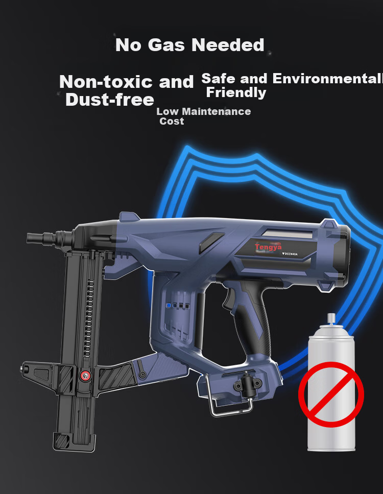Tengya Electric Nail Gun Gas Nail Gun Gasoline Nail Gun Steel Nail Gun Lithium Battery Concrete DCCN40A Two Batteries One Charger 3