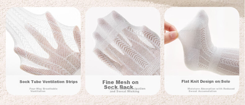 October Crystals Baby Socks Summer Mesh Long Thin Knee-High Anti-Mosquito Over-the-Knee Non-Tight Children's Air Conditioning Socks 7A Antibacterial 10