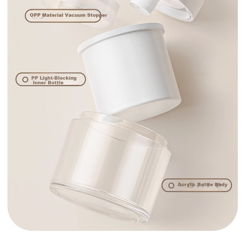 Chense Vacuum Pump Dispenser Bottle, 50ml, Travel-Sized, Skincare Sample Empty Bottle, Face Cream Dispenser, 1 Piece 13