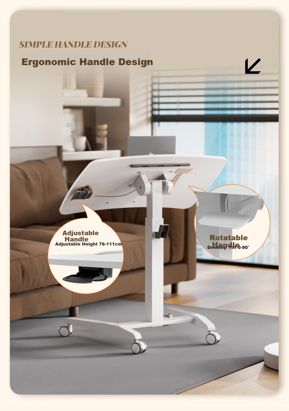 JOYSEEKER Portable Flip Adjustable Lazy Desk Study Writing Desk Bedside Computer Desk Workstation Sofa Side Table 6
