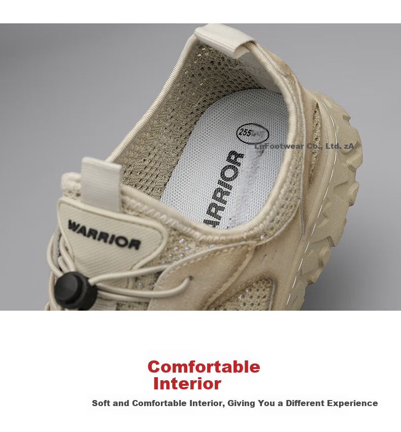 Warrior Men's Summer Breathable Shoes Men's Beach Shoes Men's Closed-Toe Sandals 2929C Beige Size 39 8
