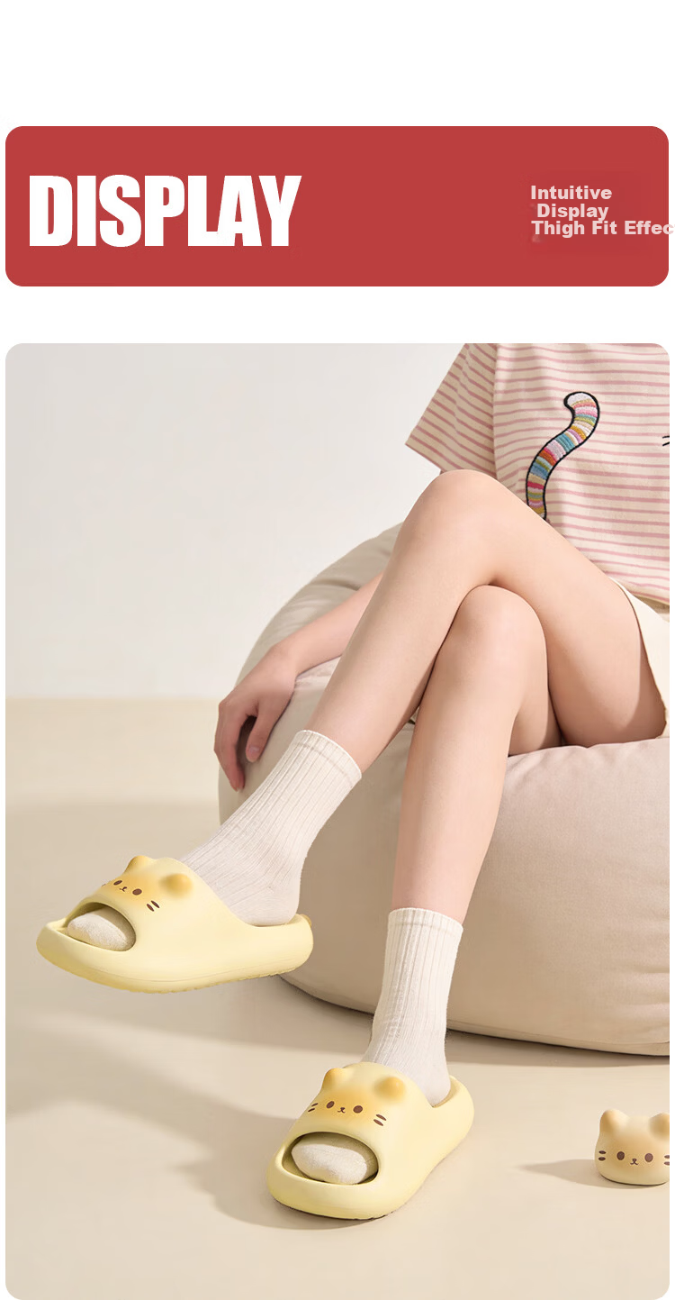 Chedoir Cute Cat Slippers for Women Summer Indoor Non-Slip EVA Arch Support Couple Outdoor Slippers 10