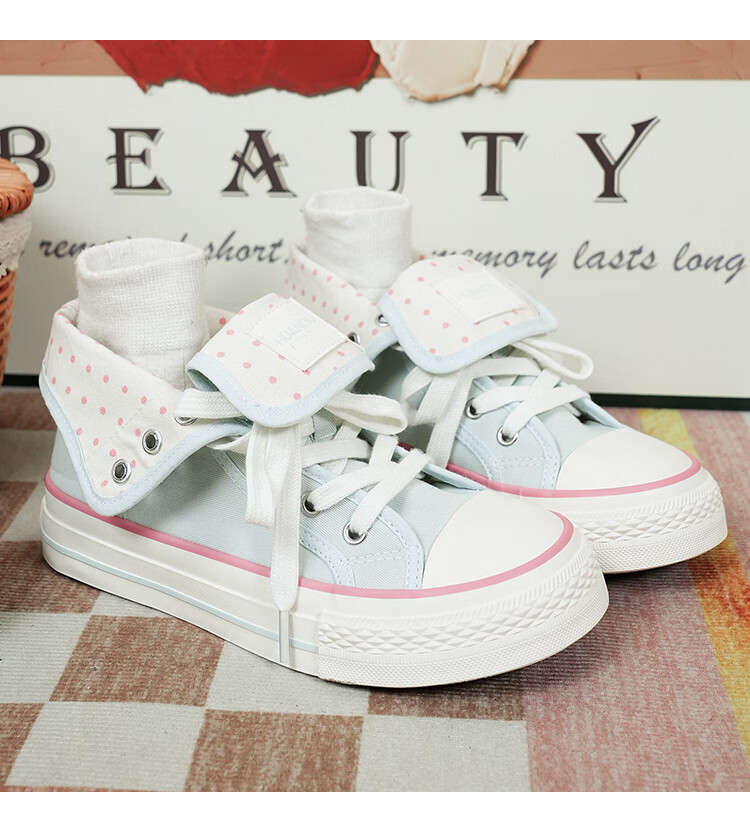 HUANQIU Women's Canvas Shoes 2026 New Spring Autumn Campus Sweet Durable Lightweight Breathable Casual Sneakers 20