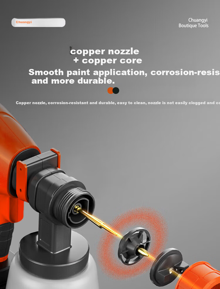 Chuangyi Electric Paint Sprayer Latex Paint Spray Gun Handheld High Atomization Door Coating Sprayer 12