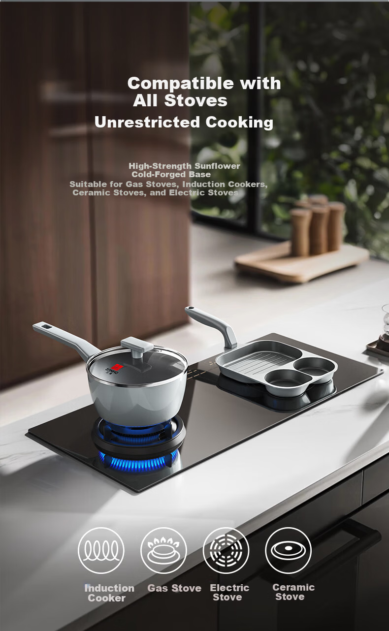 Sanhe Multifunctional Breakfast Pan Non-Stick Diamond Titanium Ceramic Frying Pan Upgraded Version 17