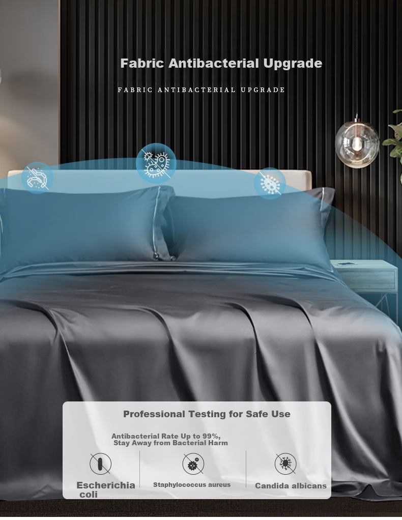 La Torretta Single Bed Sheet, Class A, 100-Count Long-Staple Cotton, Solid Color Bedspread, Single Piece, Light Luxury Gray, 245*250cm 3