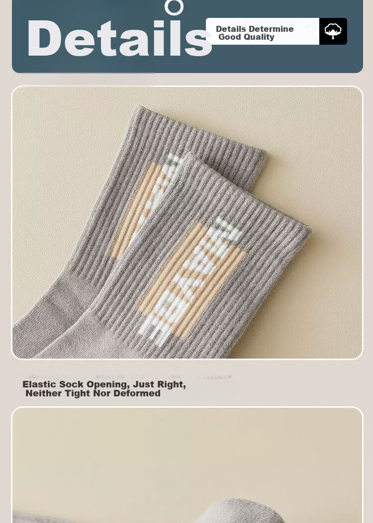 Yimian Men's 100% Cotton Antibacterial Odor-Resistant Long Tube Socks Spring Autumn Youth Sports Trendy High Tube 5 Pairs Pack 9