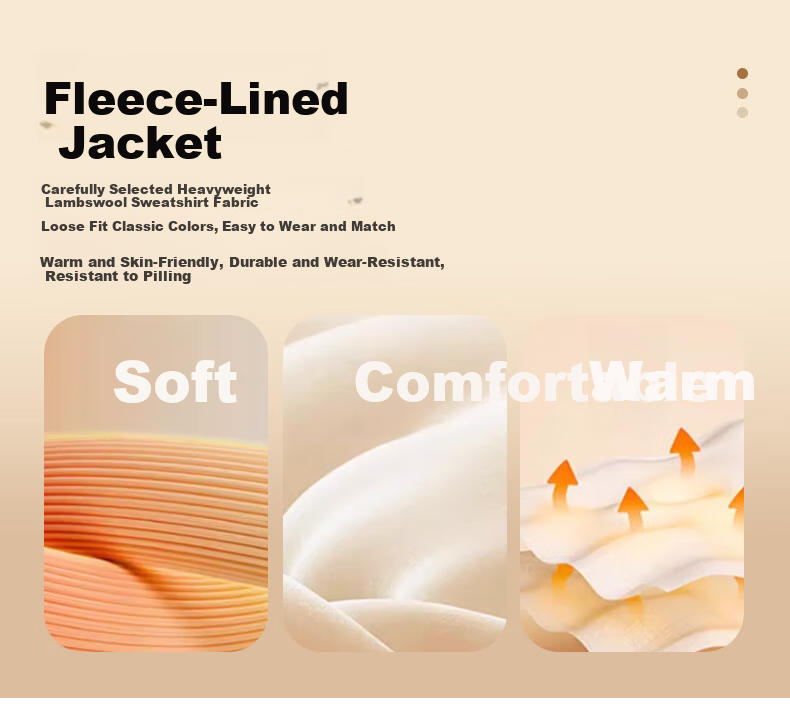 Jeanswest Men's Winter Thickened Warm Lamb Fleece Cardigan Casual Comfortable Jacket 2