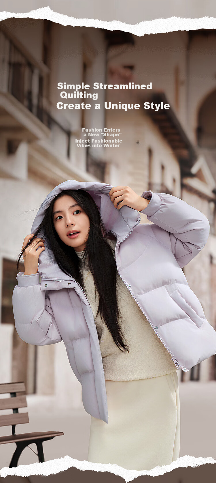 BOSIDENG Women's Winter Down Jacket Fashion Casual Thickened Hooded Coat B250245202 2