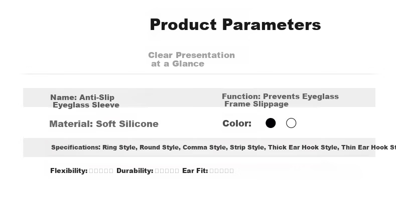 SooGree Anti-Slip Silicone Ear Hooks Replacement Eyeglass Temple Tips Accessories 3