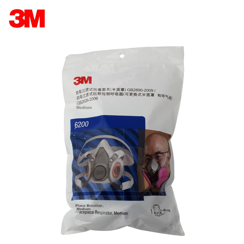 3M 6200 Dual Cartridge Half Facepiece Respirator (Medium) with Accessories Required, 1 per Bag