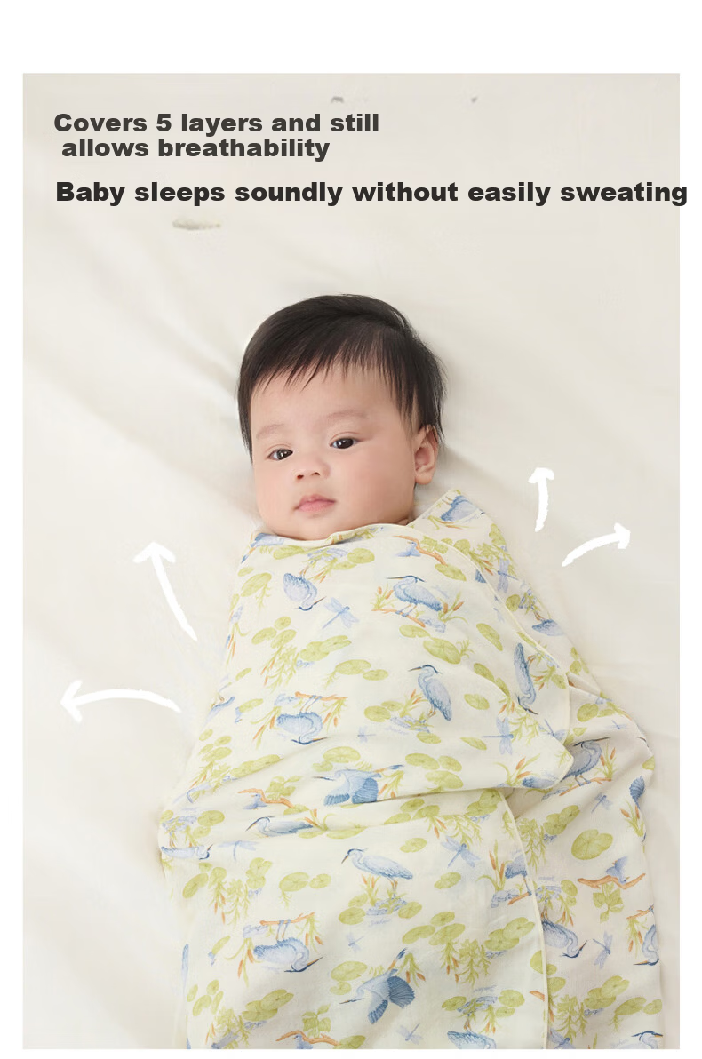YEEHOO Baby Swaddle Sleeping Bag Double-Layer Soft Antibacterial Large Newborn Blanket Koala 90*90CM 7