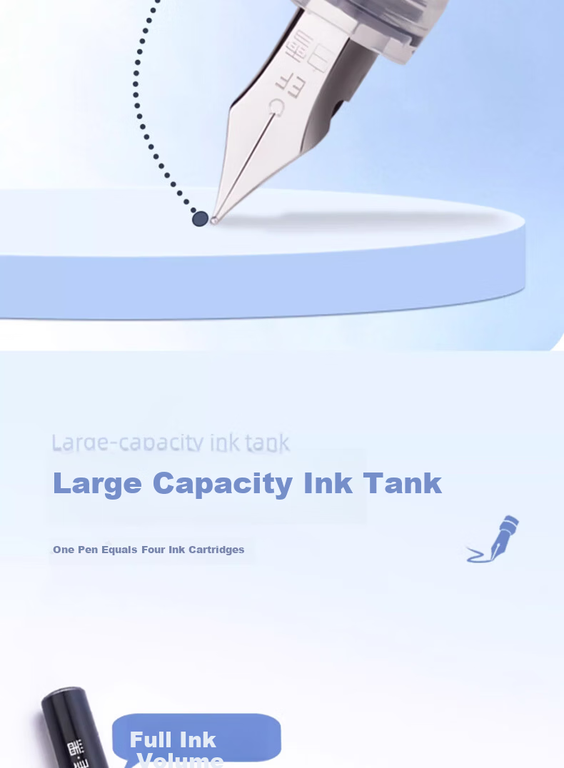 Snowhite Direct Ink Fountain Pen Student Special Grade 3 Handwriting Practice No Cartridge Replacement EF Nib Quick Dry Non-Bleed FP33 Erasable Blue 20pcs 5