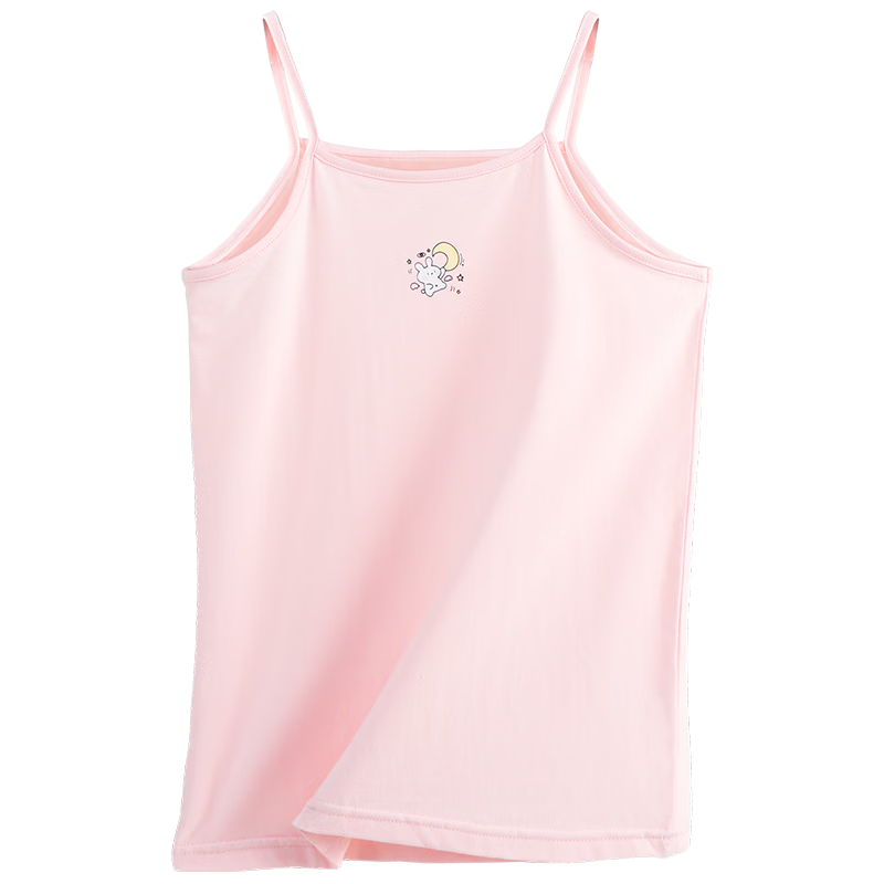 Hodo Children's Tank Top, Girls' Summer Thin Cotton Undershirt, Sleeveless Camisole for Girls, B3022, Light Pink, Size 120