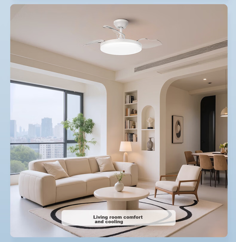 Midea Fan Light Integrated LED, 36-Inch Full Spectrum White Light, 6-Speed Adjustable Wind, Dining Room Ceiling Fan Light, Eye Protection Lamp Fixture 10