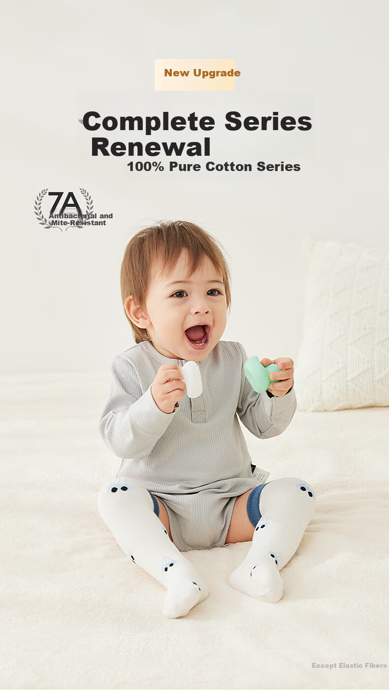 Baby Infant Long Tube Socks Autumn Winter Pure Cotton Knee-High Socks for Newborns Toddlers 1-2 Years Old 2