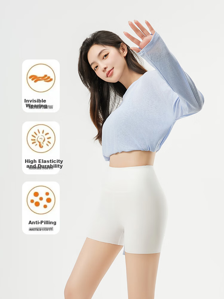 LangSha Ice Silk Shark Leggings for Women, High-Waisted, Tight-Fitting, Slimming, Base Layer Pants, Sports Fitness Yoga Pants, Three-In Safety Shorts 10