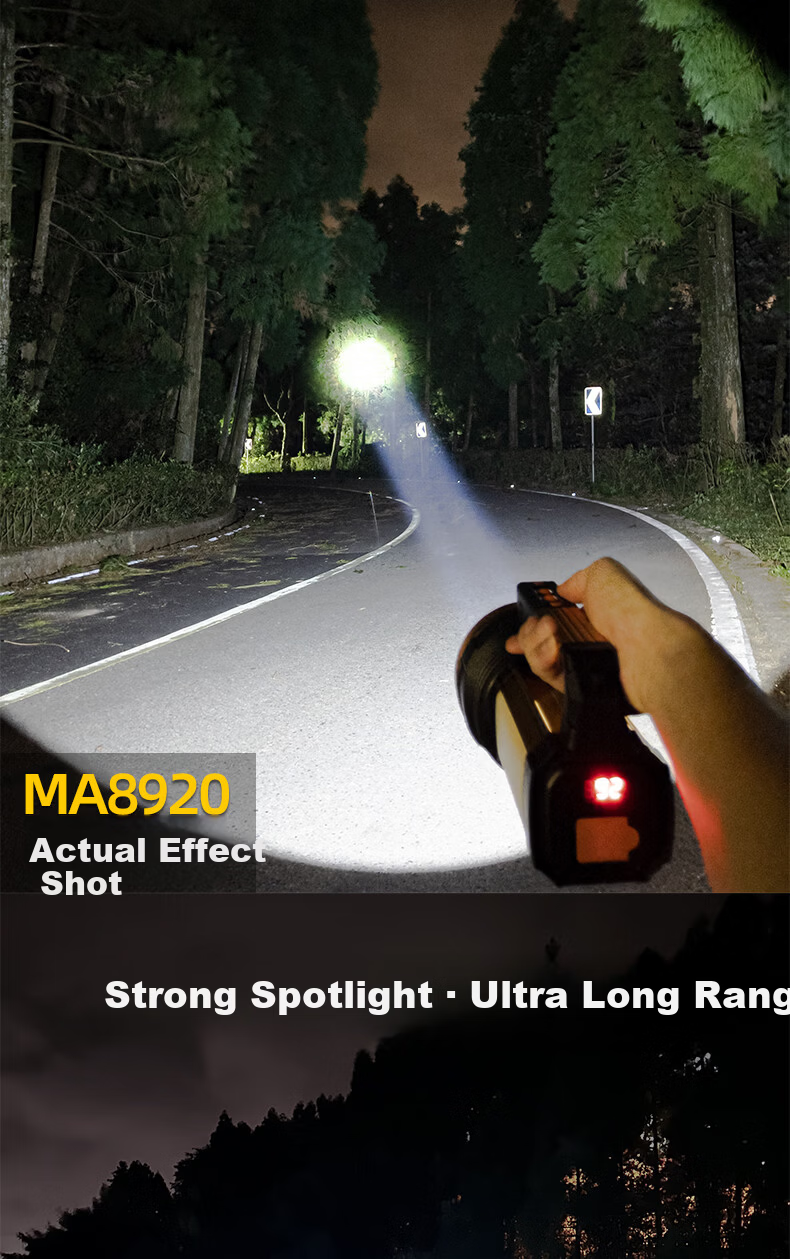 MAX LOAD High Brightness Flashlight Outdoor Lighting Ultra-Bright Long-Range LED Long Battery Life Emergency Patrol Rechargeable Spotlight 8
