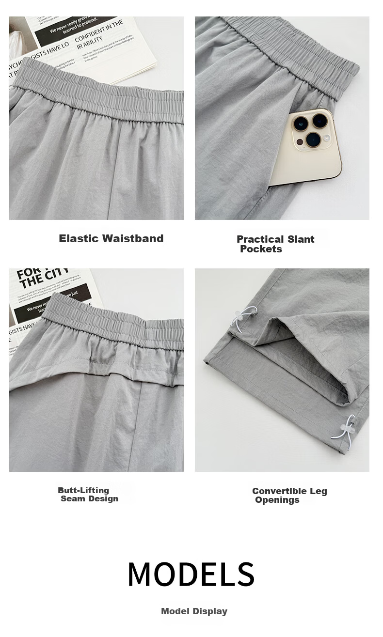 LangSha Quick-Dry Cargo Pants for Women, Spring And Summer Lightweight Style, 2026 Latest Straight-Leg Casual Versatile Wide-Leg Two-Way Tactical Sports Pants 19