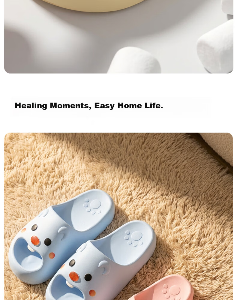 She Enjoy Cute Cartoon Style Indoor Bathroom Thick Sole Slippers 9