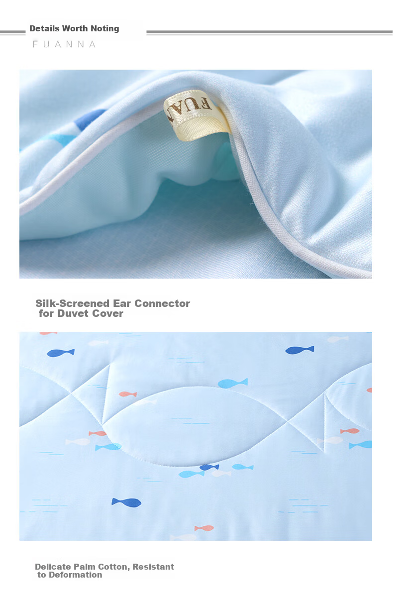 Fuanna Summer Cooling Quilt Washable Antibacterial Cooling Blanket Summer Printed Air Conditioning Quilt Core Double Summer Quilt 203×229cm 6