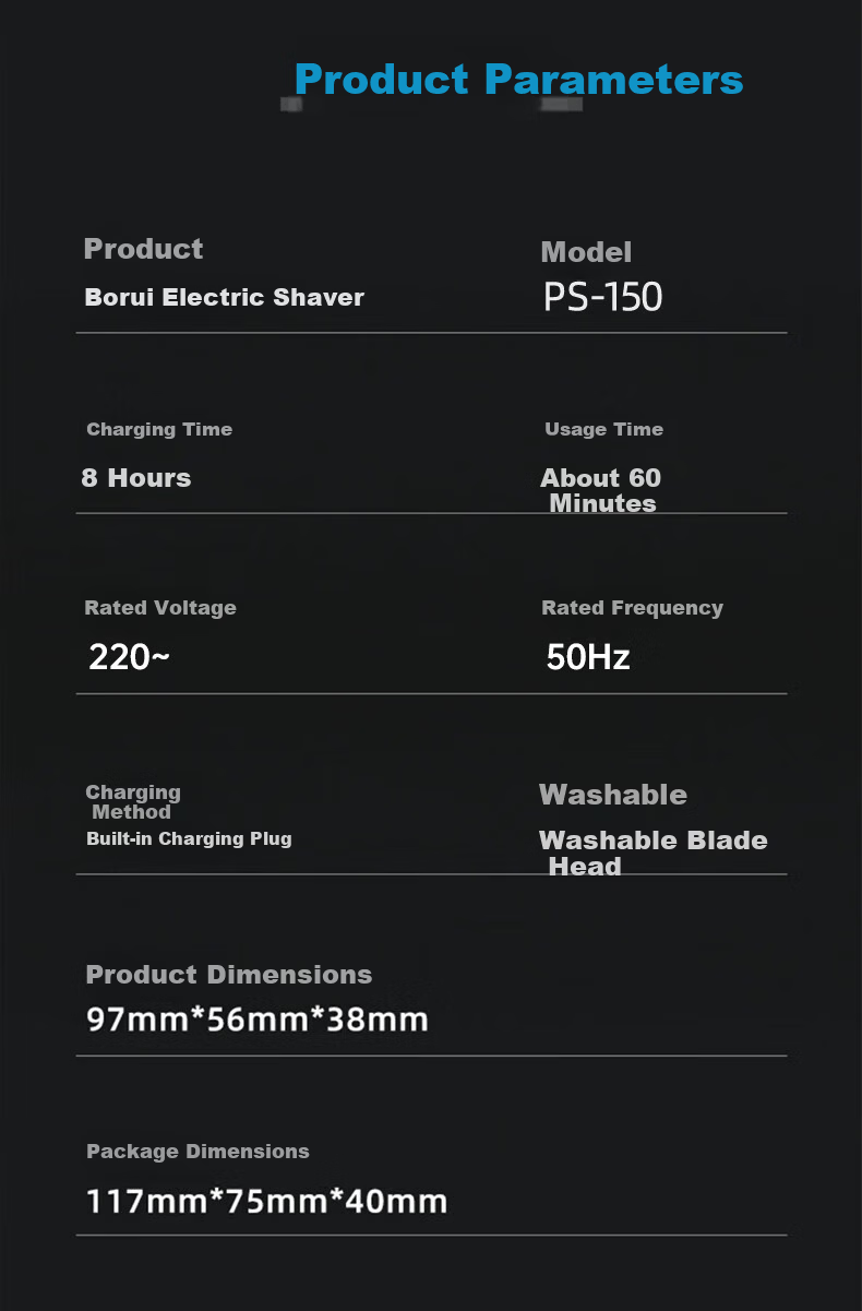 FLYCO FLYCO Bo Rui Electric Shaver, Fully Washable, Smart Rechargeable Portable Model Beard Trimmer, Gift for Father Or Boyfriend on Birthday Or Holiday, PS183 Subsidy 10