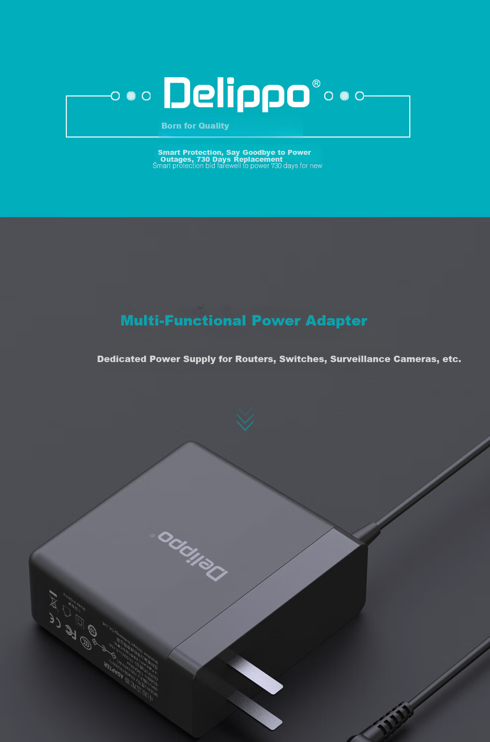 Delippo Lenovo Xiaoxin 365 Projector Power Adapter 19V 6.31A 6.32A Charger DC 5.5*2.5MM for Smart Home Projector 1