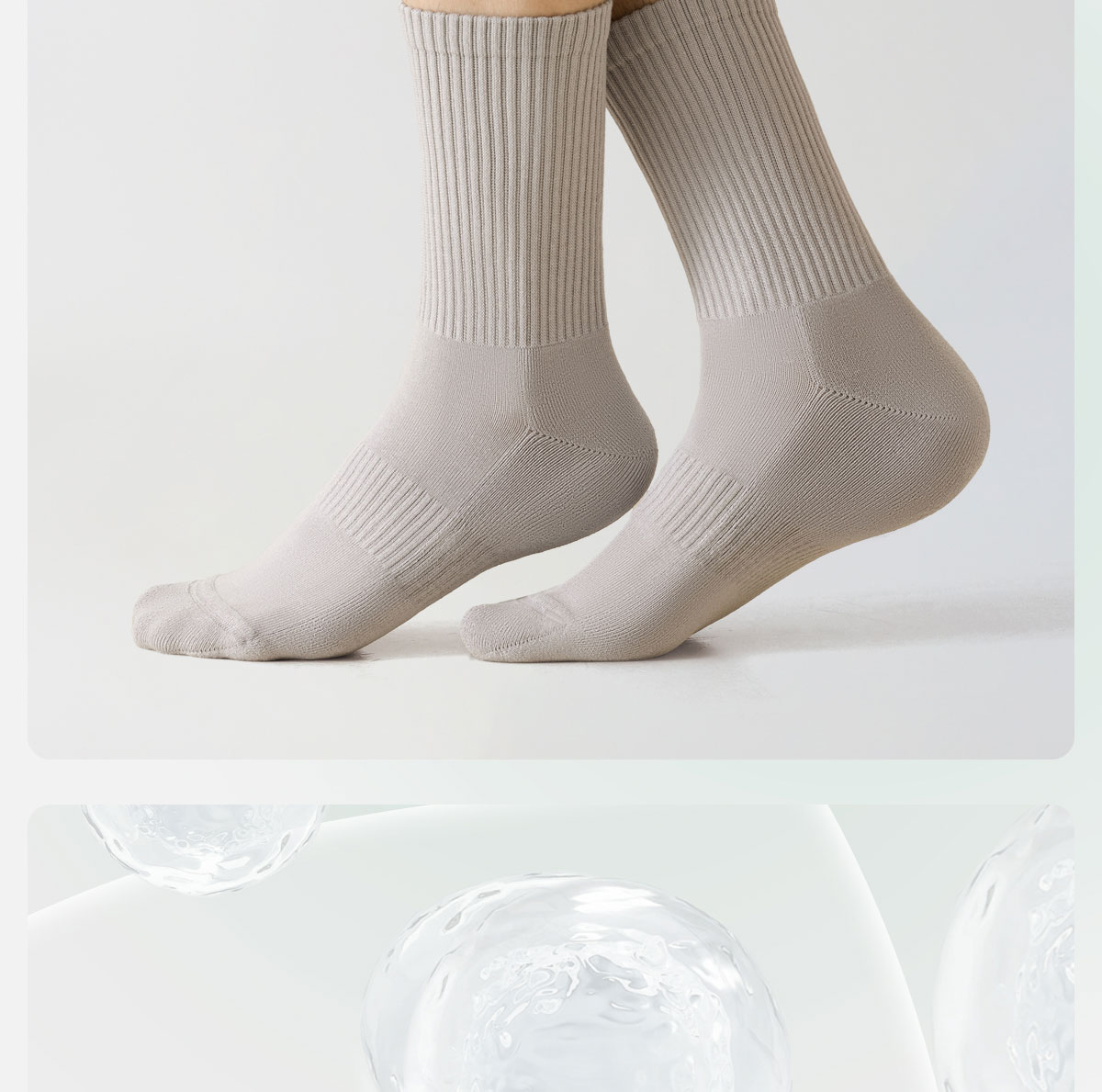 Qinxiang Pure Cotton Sweat-Absorbing Breathable Winter High Tube Socks Odor-Resistant Antibacterial Seamless Long Terry Socks 1