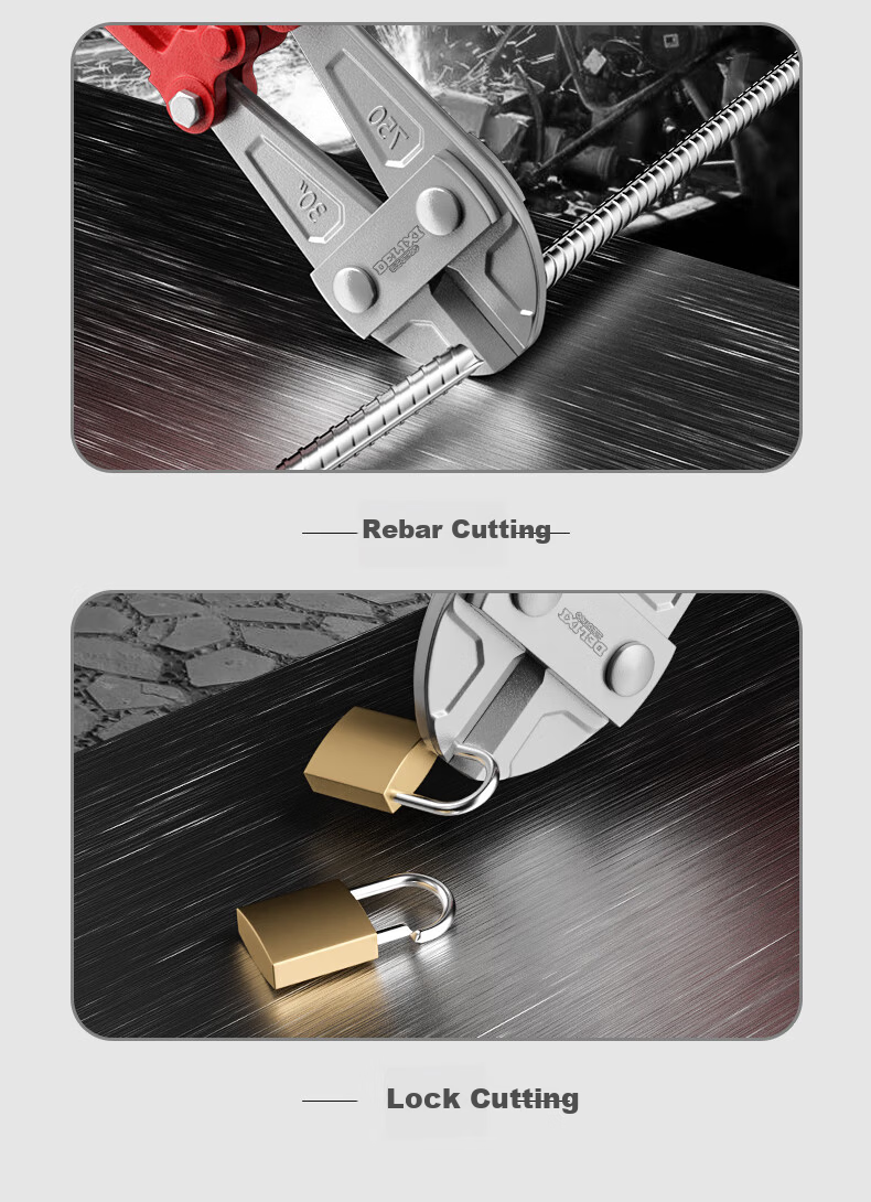 DELIXI Pliers, Rebar Cutter, Labor-Saving Heavy-Duty Scissors, Wire Cutter, Large Pliers, Wire Snips, Lock Cutter 4