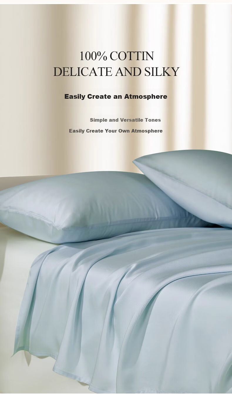 MUJI A-Class 60s Xinjiang Long-Staple Cotton Bed Sheet Single 100% Pure Cotton 1.8/2m Bed Full Cotton Quilt Cover 245x270cm 12