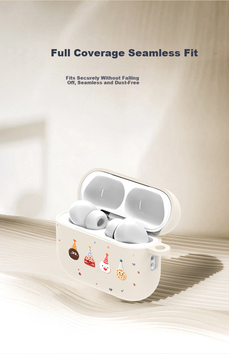 Smorss Silicone Protective Case for AirPods Pro 3rd Gen Full Coverage Shockproof Dustproof Cartoon Matte Soft Case Cookie Donut 5