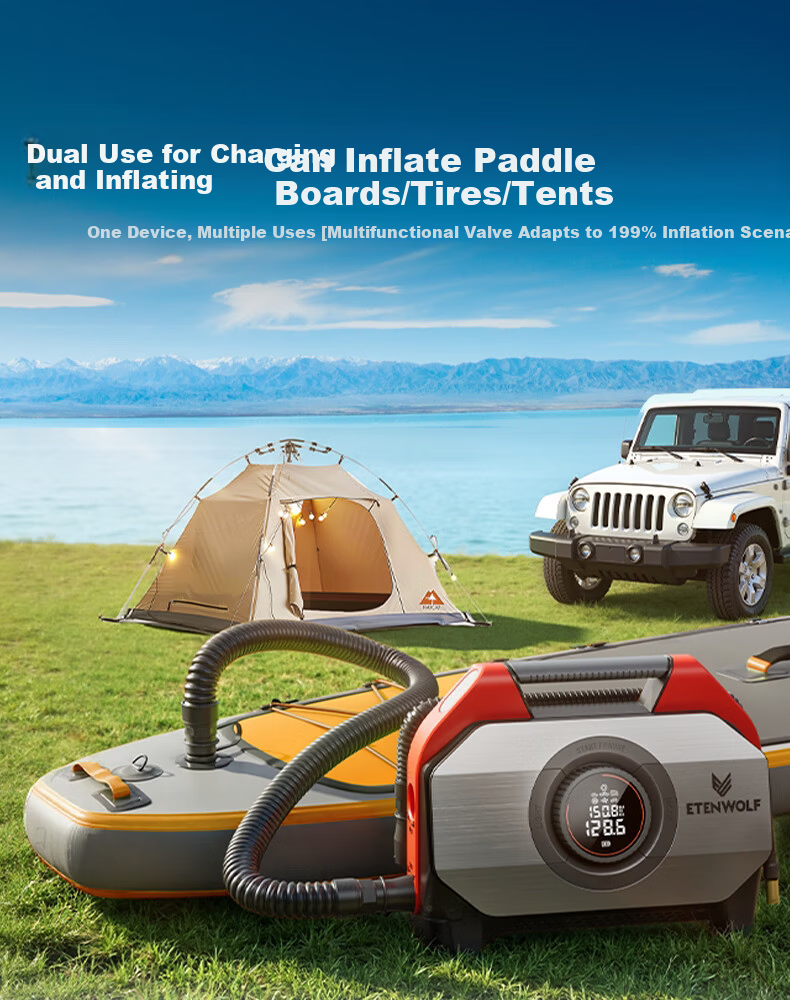 ETENWOLF S6se Car Inflator Pump for Paddle Boards, Tents, Air Mattresses - Outdoor Camping, Japan-Korea Export 4