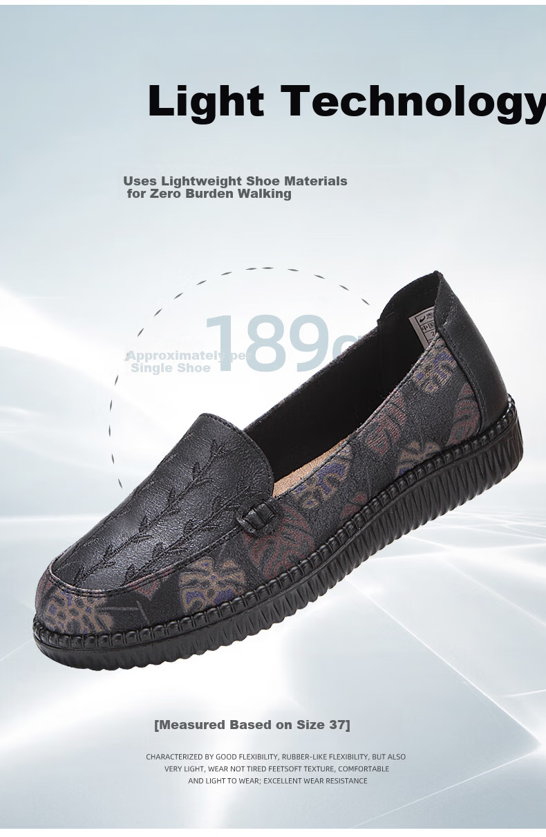 Taiheyuan Spring and Autumn Soft Sole Comfortable Breathable Lightweight Non-Slip Soft Sole Elderly Slip-On Loafers for Older Women 4