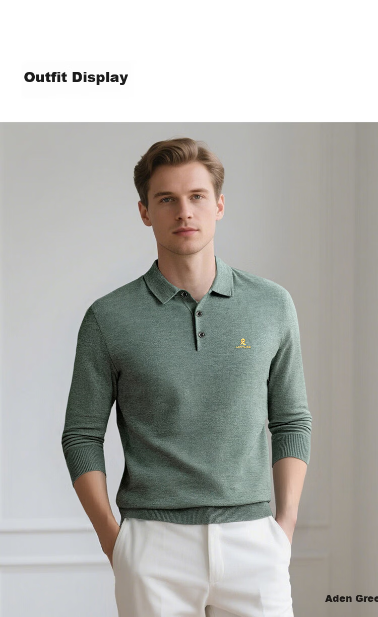 MONTAGUT New Year Men's Knit Sweater with Mulberry Silk and Wool Casual Pullover Dark Gray (Collared) 3XL 11