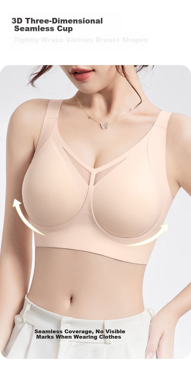 GRACEWELL Seamless Large Bust Minimizing Bra for Women, Lift and Gather, Anti-Sagging, Side Support, Wireless Sports Bra 5