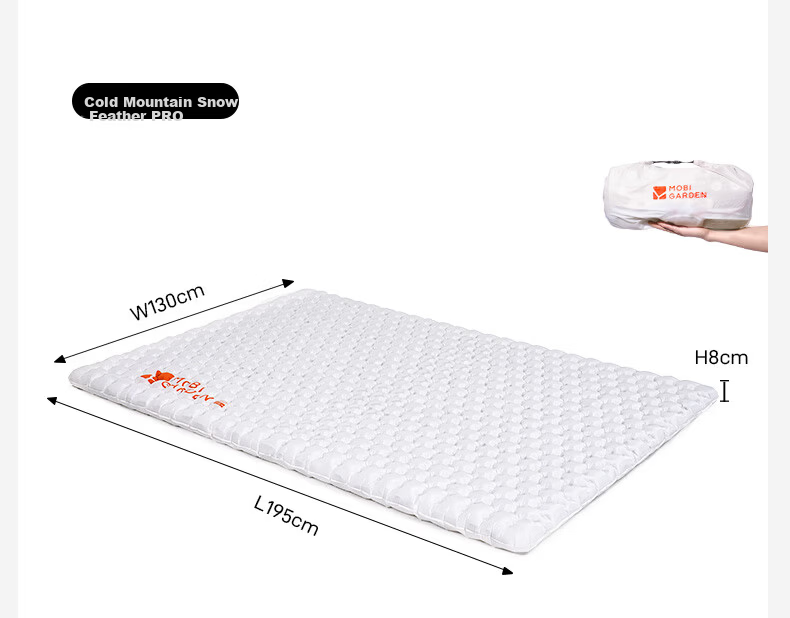 MOBIGARDEN Lengshan Xueling R3.9 Outdoor Camping Ultralight Inflatable Moisture-Proof Mat NX24663019 Snow Peak White 20