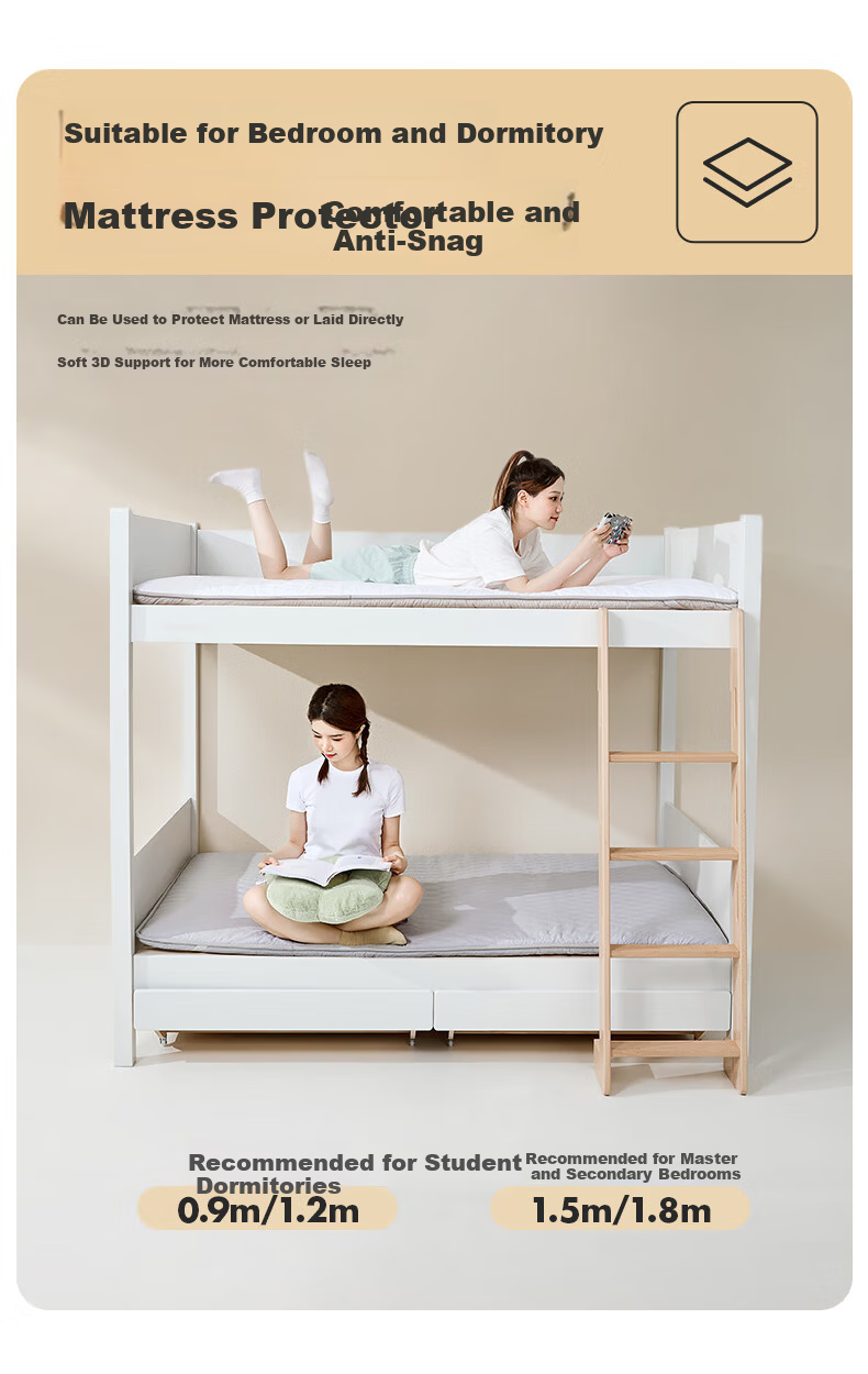 LOVO Luolai Mattress Thickened Soft Pad Tatami Dormitory Antibacterial Mite-Proof 150x200cm Gray 7