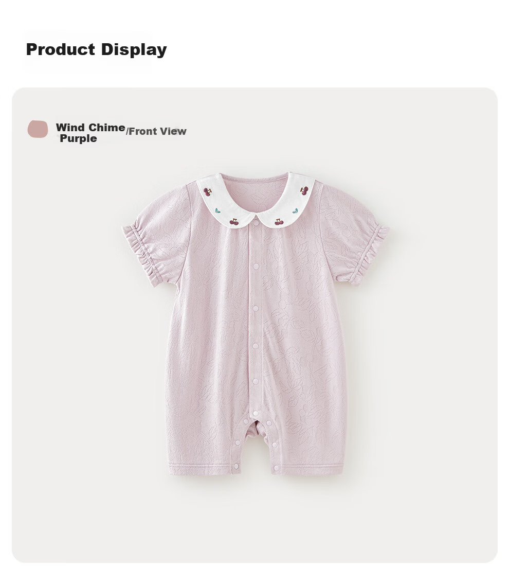 Wismorni Ice Silk Cotton Bamboo Fiber Baby Romper, Thin Breathable Infant Clothing, Short-Sleeve Summer Outfit 9