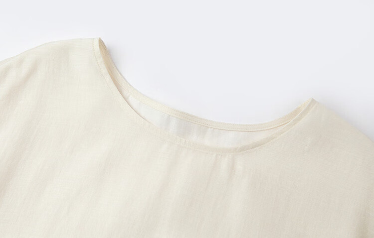 Demana [Shu Yang Pai] Spring and Autumn Acetate Linen Lyocell Blend Lantern Sleeve Straight Loose Shirt for Women 26