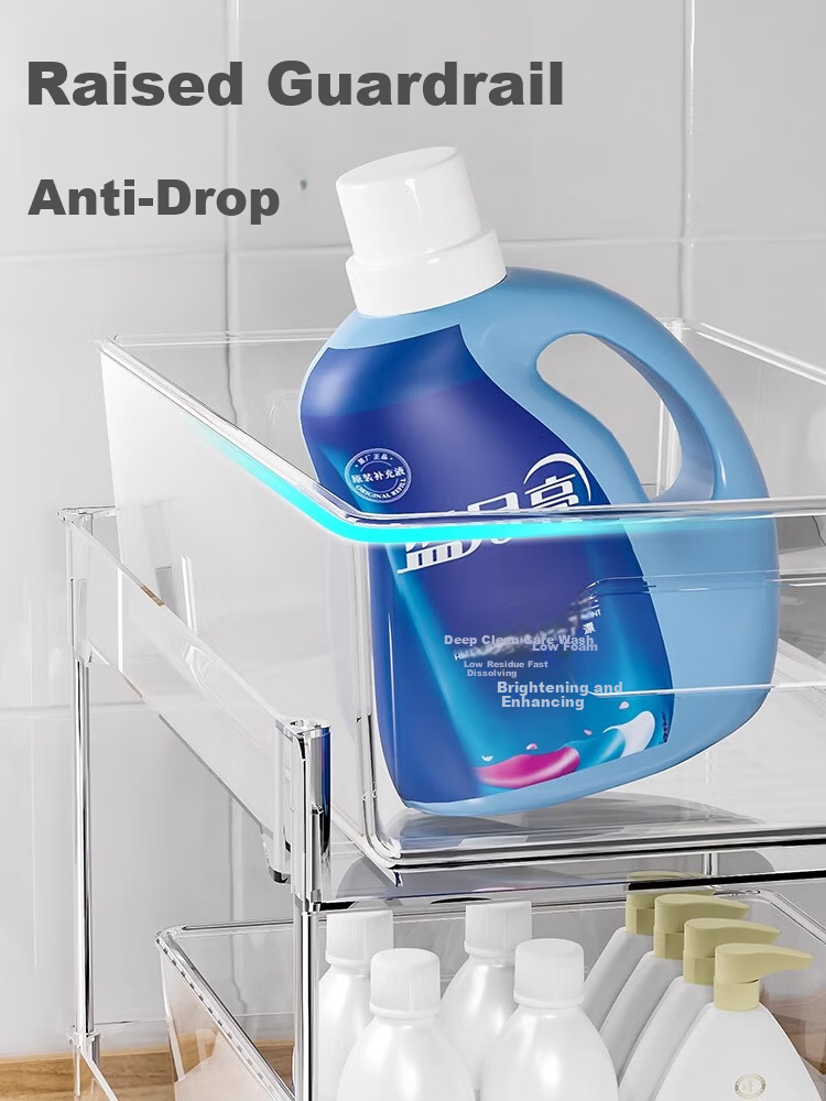 JiaDu Pull-Out Sink Storage Rack Bathroom Cabinet Organizer Layered Toilet and Kitchen Storage Solution 3