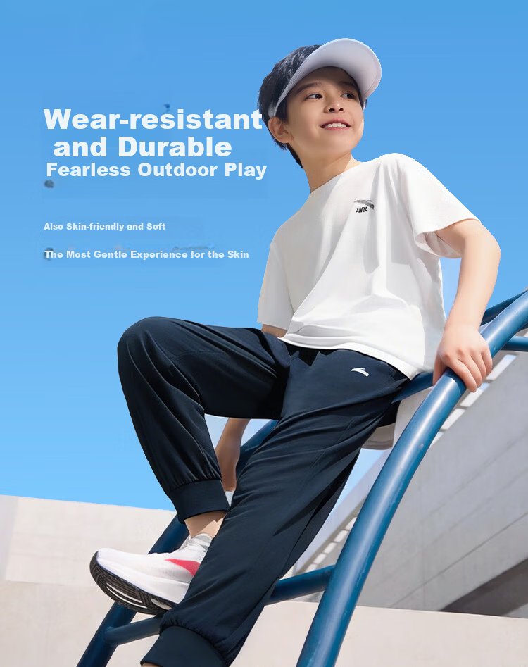 Anta Kids Pants Boys Girls Big Kids 2026 Summer Loose Breathable Quick-Dry Jogger Sports Trousers A72626706 9