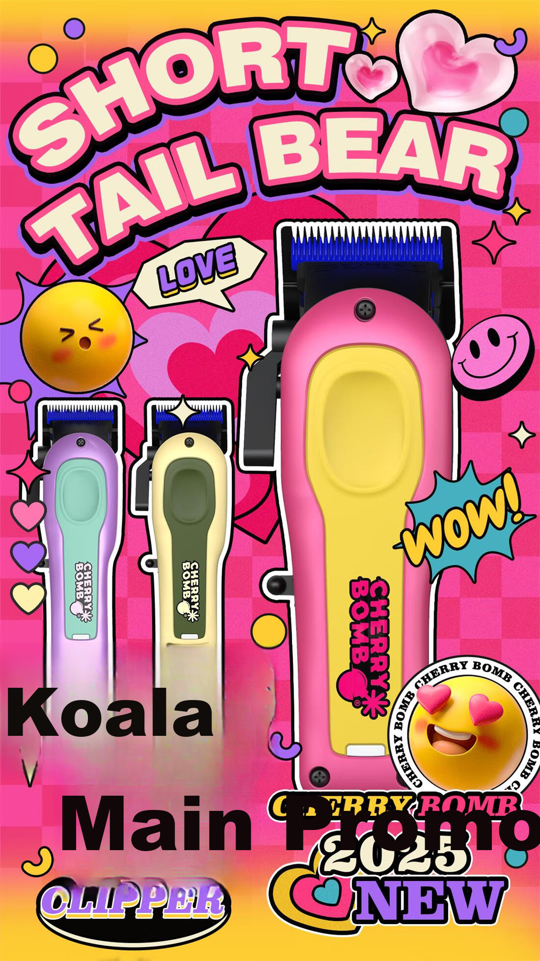 CHERRY BOMB Koala Short Tail Pomade Electric Hair Clipper Professional Barber Salon Fade Hair Trimmer Engraving Clipper Forest Green 3