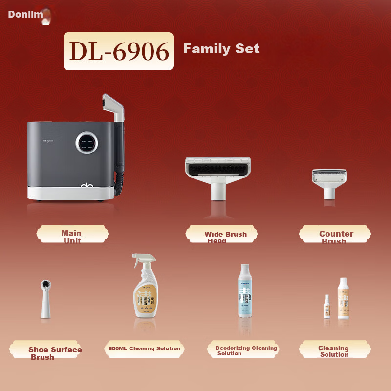 Donlim Fabric Cleaning Machine Multifunctional Steam Cleaner Washer and Vacuum Integrated Home Carpet Sofa Mattress Curtain Cleaning Device DL-6906 Full Set