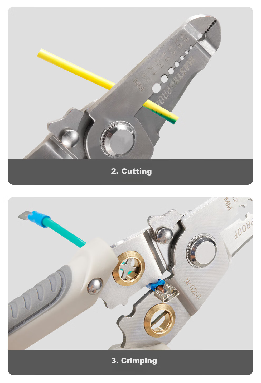 MASTERPROOF Multifunctional Wire Stripper Pliers Electrician Wire Stripping Pliers Crimping Pliers Wire Peeling Pliers Wiring Tool 6