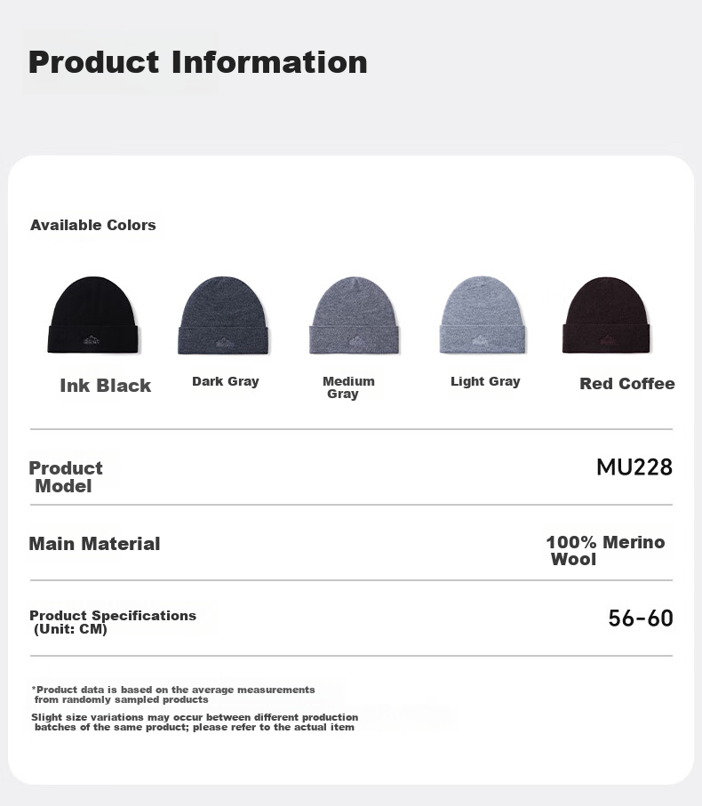MISSION UV Pure Wool Warm Knitted Beanie Thickened Winter Hat Outdoor Ear Protection Cold Weather Cap for Men 11